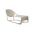 Woven chaise with hooped back and open sides updated for the outdoors. Available in natural, white-colored or in blue-...