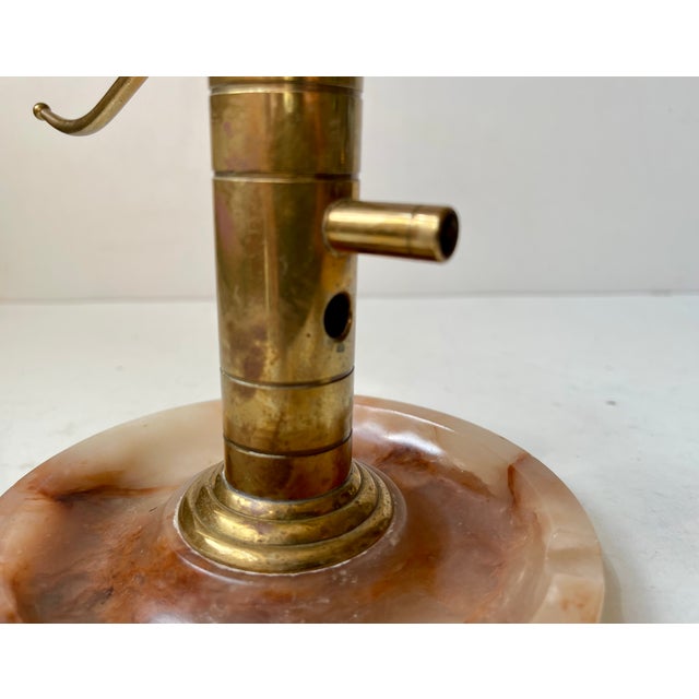 Vintage Italian Brass and Onyx Marble Water Pump Cigar Cutter and Ashtray, 1950s For Sale - Image 6 of 9