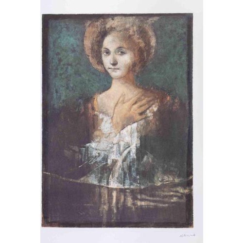 Alessandro Kokocinski, Renaissance Woman, 1990s, Lithograph For Sale