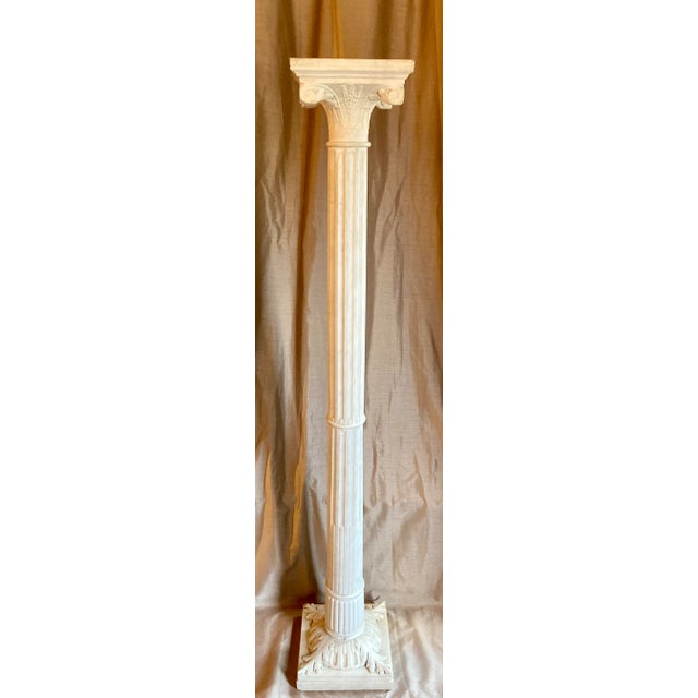 Edwardian Hand Carved Marble Pedestals For Sale - Image 4 of 6