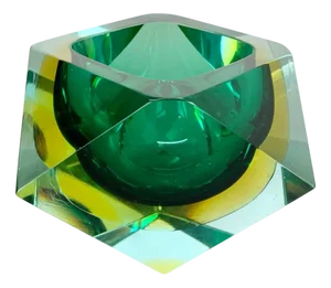 Murano Glass Sommerso Bowl Ashtray by Luigi Mandruzzato, Italy, 1970s