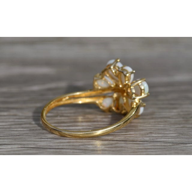 Metal The Mableton: Ladies 14K Gold Ring set with Australian Opals and Diamond For Sale - Image 7 of 11