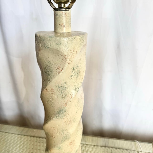 Ceramic Postmodern Ceramic Swirl Table Lamps, Michael Taylor Style - A Pair For Sale - Image 7 of 8