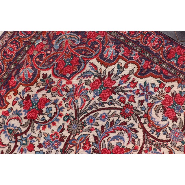 Vintage Persian Bidjar Rug With Ivory Field and Blue Medallion Design For Sale - Image 11 of 11