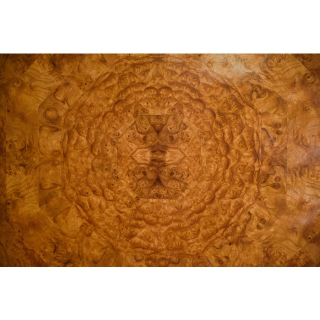 Art Deco Octagonal Elm Burl Table, 1940s For Sale - Image 11 of 12