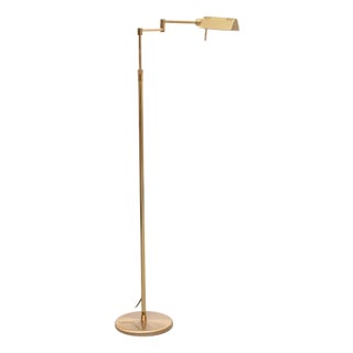 Brass Swing Arm Floor Lamp from Holtkötter, Germany, 1980s For Sale