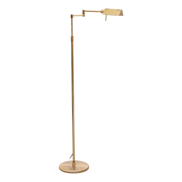 Brass Swing Arm Floor Lamp from Holtkötter, Germany, 1980s For Sale