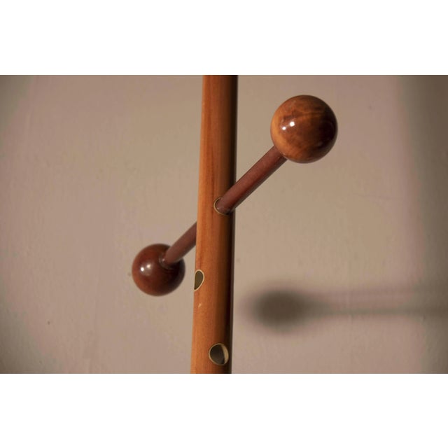 Floor Ceiling Hangers with Spherical Elements in Walnut, 1970s, Set of 2 For Sale - Image 12 of 13
