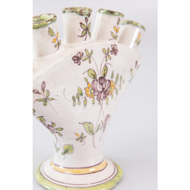 Ceramic 18th Century French Samadet Faience Tulip Vase Tulipiere For Sale - Image 7 of 11