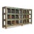 Shelves weathered wood workshop in 24 cases. Furniture vintage old weathered teak. Has 24 wooden shelves. The old teak...