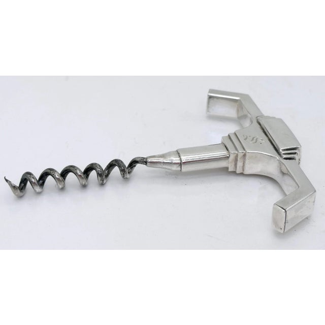 Art Deco /Moderne Sterling (.950) & Silverplate Corkscrew, Monogram 'S', 1930 For Sale - Image 11 of 11