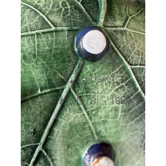 Green Italian Vietri Foglia Fresca Majolica Leaf Bread or Side Plates-Set of 8 For Sale - Image 8 of 12