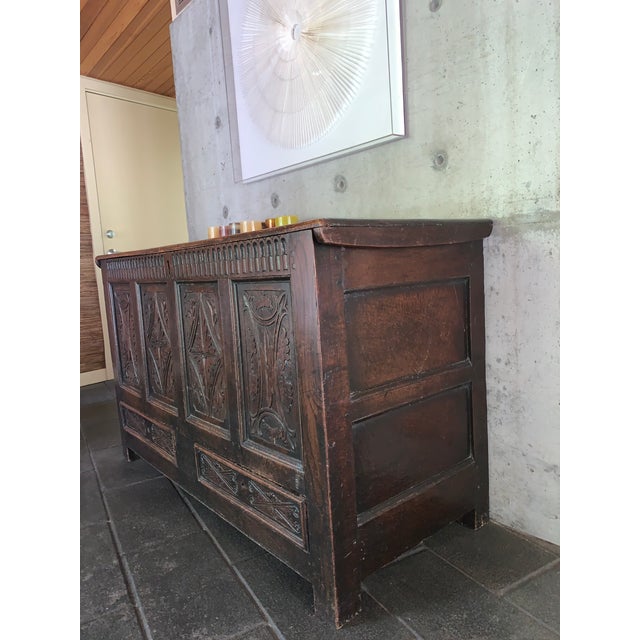 17th Century Antique Coffer Chest Trunk For Sale - Image 4 of 7