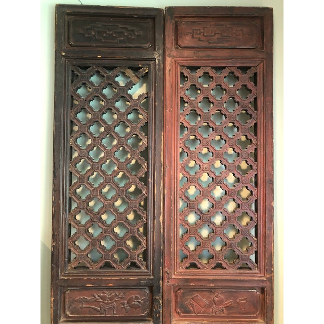 Set of Four (4) Courtyard Lattice, Antique Screens C. 1800 For Sale - Image 4 of 11