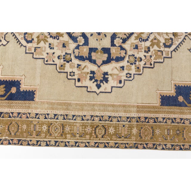 Mid 20th Century Oversize Oushak Beige Rug For Sale - Image 9 of 10