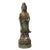 Vintage Large Metal Blue Yellow Enamel Cloisonné Kwan Yin Statue For Sale - Image 9 of 9