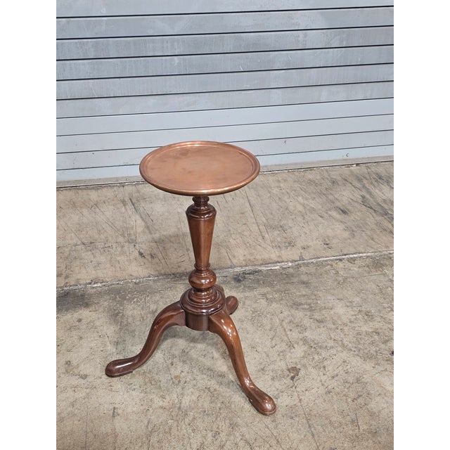 Wood Late 20th Century Kittinger Colonial WIlliamsburg Cw 149 Mahogany & Copper Top Kettle Stand For Sale - Image 7 of 13