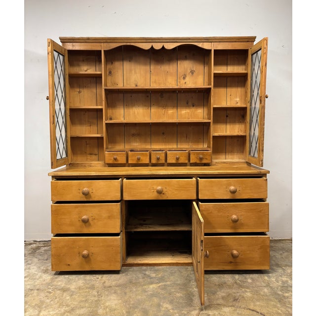 19th Century Antique English Pine Dresser Hutch For Sale - Image 5 of 9