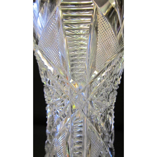 1920s American Brilliant Cut Crystal & Sterling Vase For Sale - Image 10 of 10