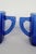 Glass Mid 20th Century Hazel Atlas Cobalt Blue Glass Sugar Bowl and Creamer Set Chevron Pattern For Sale - Image 7 of 14