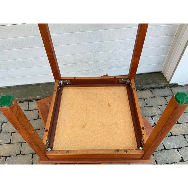 Wood Pair of Danish Modern Teak and Tile Side Tables For Sale - Image 7 of 7