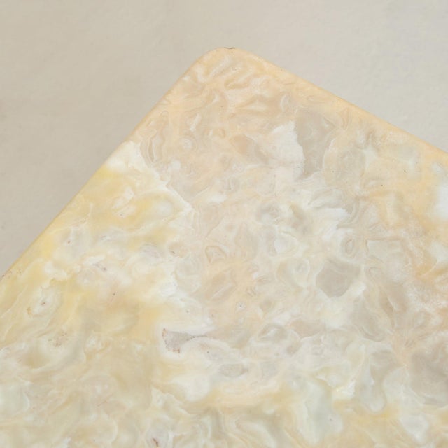 Mid 20th Century Petite Italian Onyx + Brass Coffee Table, 1950s For Sale - Image 5 of 10