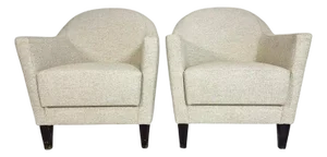 Pair of Sculptural 1960s Lounge Chairs, Made in the Usa