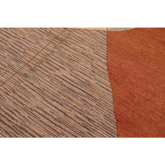 1990s Contemporary Gabbeh Orange/Brown Wool Rug - 6'2'' X 9'3'' For Sale - Image 5 of 10