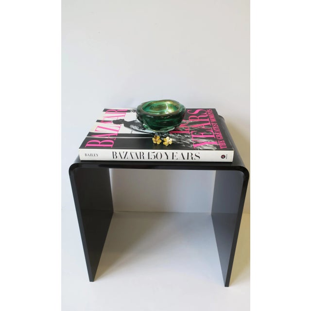 Glass Italian Murano Art Glass Bowl, Organic Modern, Emerald Green Gold, Mid-20th Century, Italy For Sale - Image 7 of 12