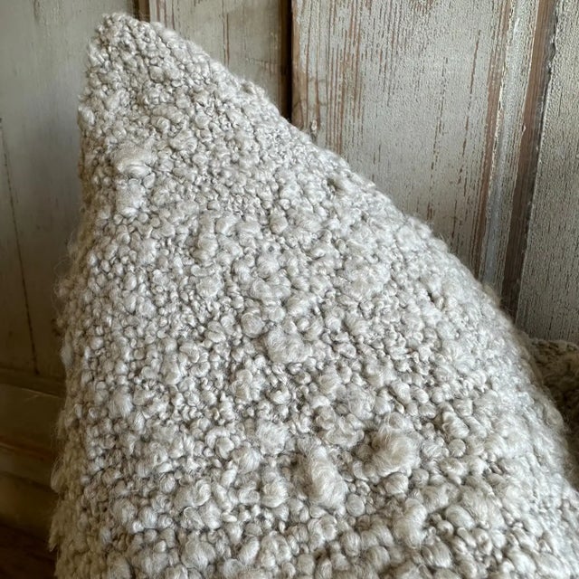 Wool Bouclette Style Pillow With Insert For Sale In Los Angeles - Image 6 of 7