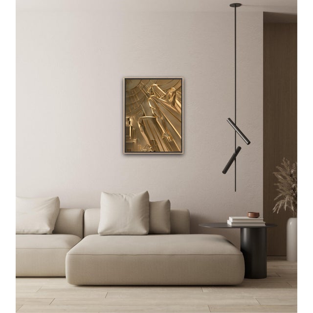 Art Deco Bas-Relief Gold After Rene Paul Chambellan, Chanin Building New York City For Sale - Image 6 of 18