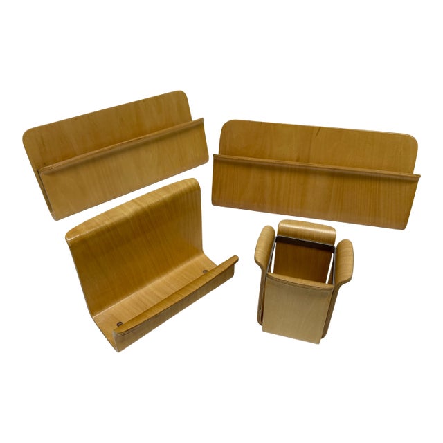 Michael Graves Modern Bentwood Desk Accessory Organizer Set For Sale