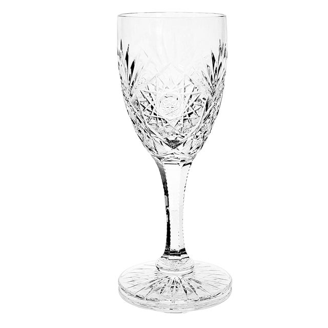Transparent Kusak Cut Glass Works Chantilly Lace Crystal Water Goblets, Set of 4 6.5" For Sale - Image 8 of 11