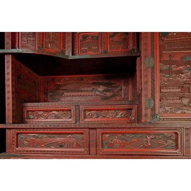 Antique 19th Century Cinnabar Treasure Cabinet For Sale In San Francisco - Image 6 of 11