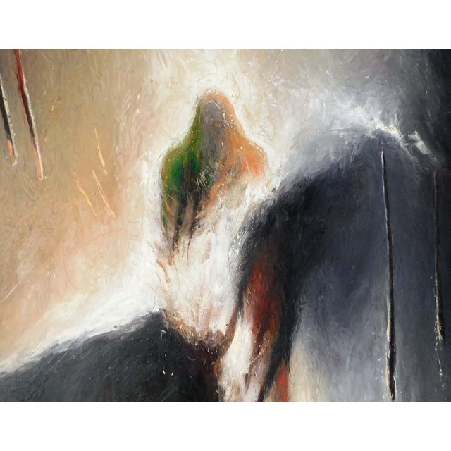 Textile Larry Fodor "Passing Shaman" 1989 Original Oil on Canvas Custom Framed Hand Signed For Sale - Image 7 of 10