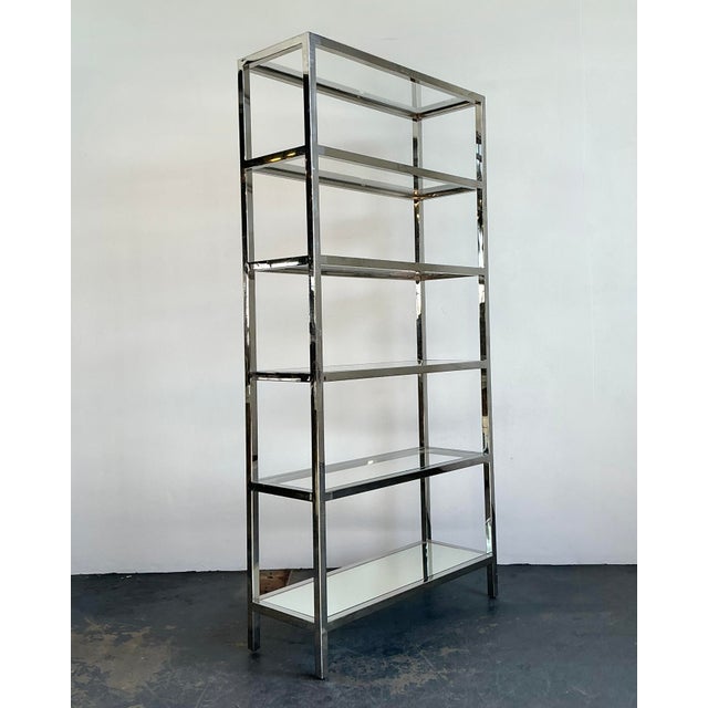 Milo Baughman Vintage Chrome and Glass Etagere For Sale - Image 4 of 12