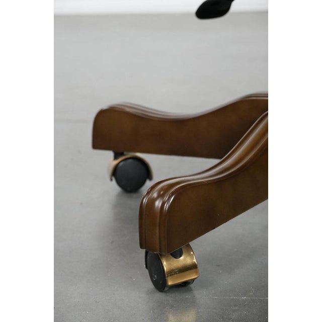 English-Style Chesterfield Swivel Office Chair in Cowhide For Sale - Image 11 of 16