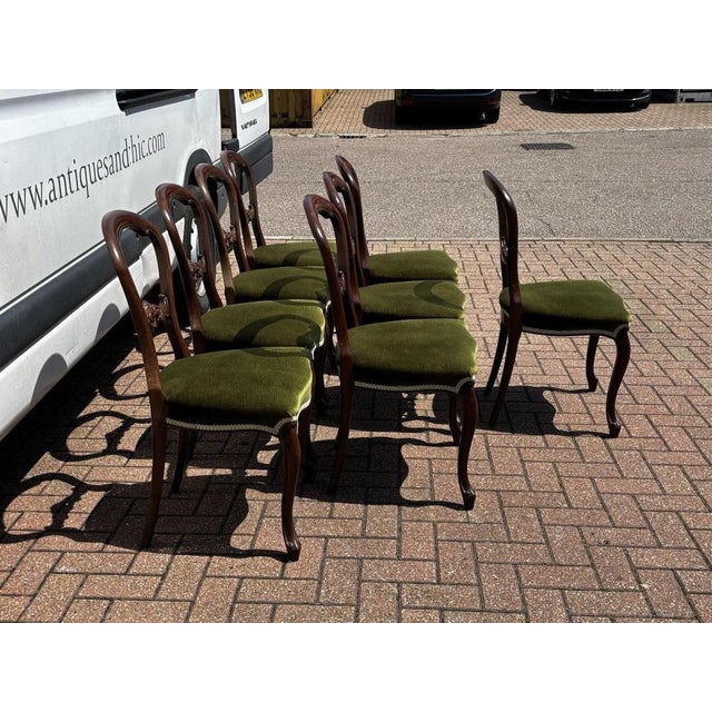 Mahogany Balloon Back Dining Chairs, Set of 8 For Sale - Image 4 of 10
