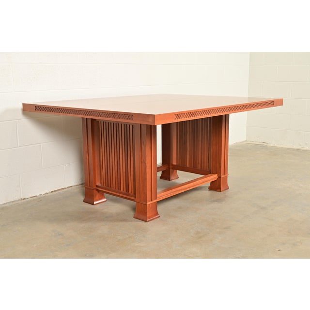 Frank Lloyd Wright for Cassina Arts & Crafts Husser House Cherry Wood Dining Table For Sale - Image 12 of 12