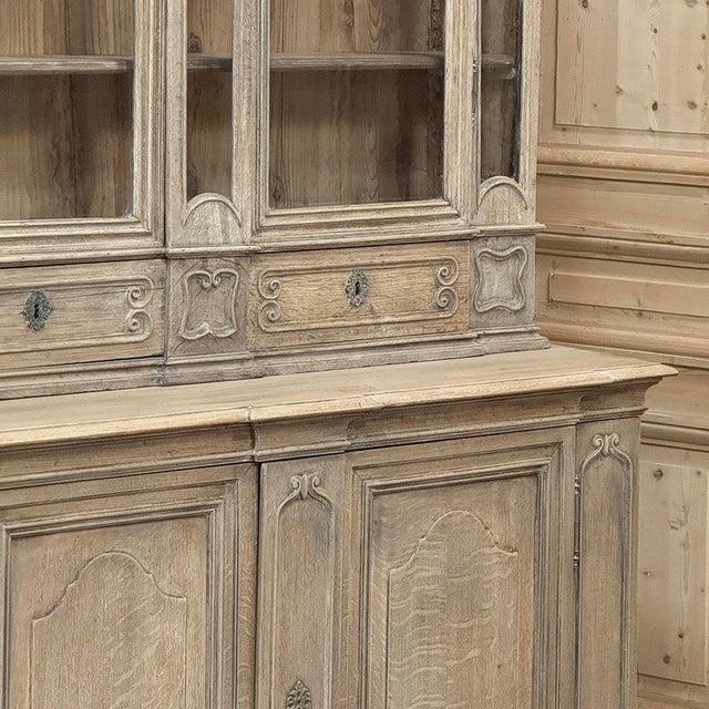 Wood 19th Century Liegoise Neoclassical Bookcase ~ Display Cabinet in Stripped Oak For Sale - Image 7 of 18