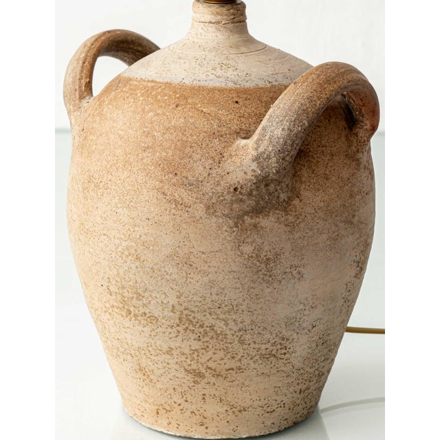 1970s Vintage French Stoneware Jar Table Lamp, 1950s For Sale - Image 5 of 16
