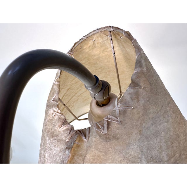 Brass Arc Floor Lamp with Parchment Lampshade, Germany, 1950s For Sale - Image 10 of 17