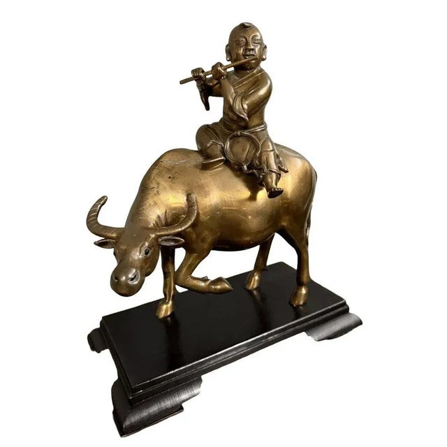 20th Century Asian Bronze Sculpture with Copper Patina & Traces of Silver Plating For Sale - Image 5 of 7