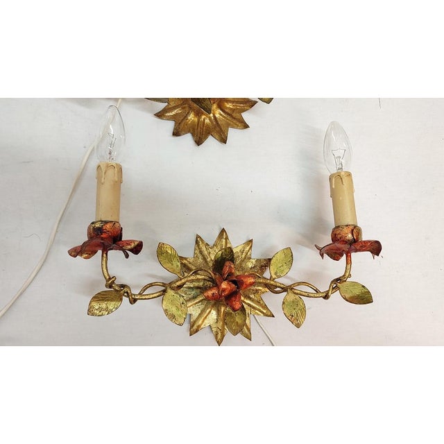 Golden Wrought Iron, Spain, 1940s, Set of 2 For Sale - Image 4 of 17