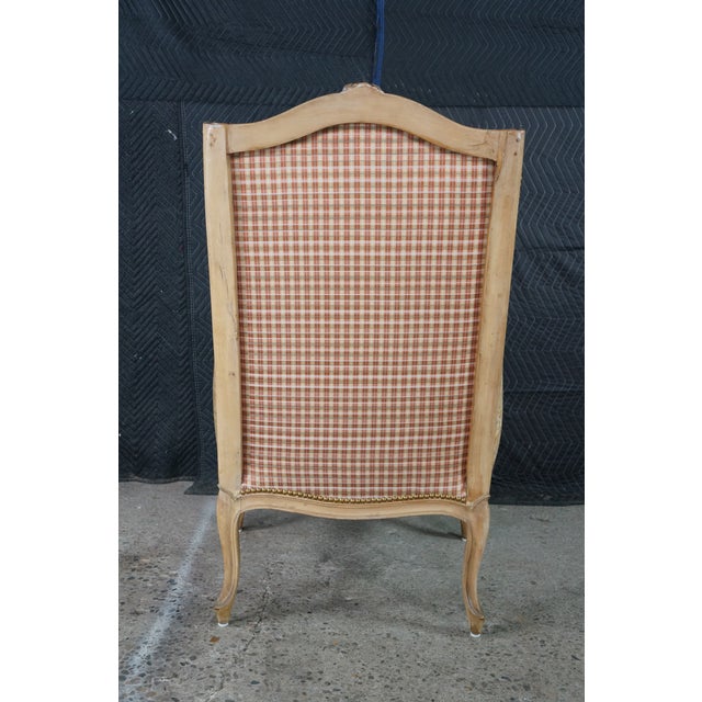 Vintage French Louis XVI Style Walnut Bergère Wingback Library Reading Chair For Sale - Image 14 of 18