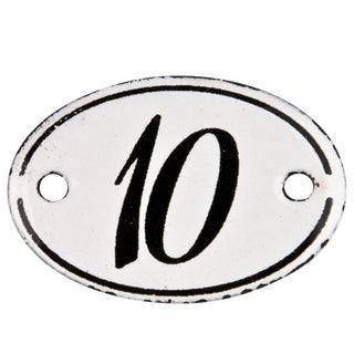 French Enamel Hotel Number 10 Sign For Sale