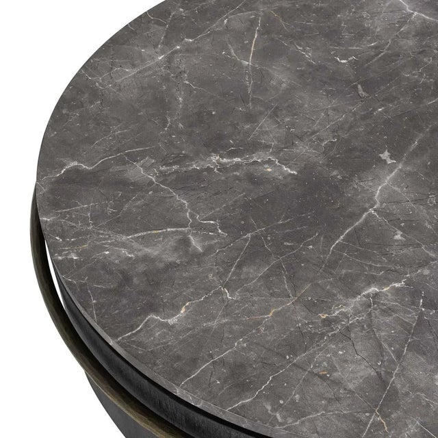 2020s Black & Grey Round Coffee Table For Sale - Image 5 of 5