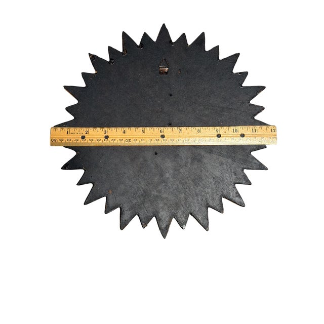 French Style Gilded Wood Cut Sunburst Wall Mirror 12" For Sale - Image 4 of 4