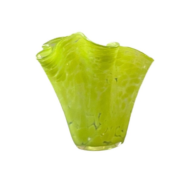 Handmade Polish Art Glass Vase, Chartreuse Studio Glass, Circa 2000 For Sale - Image 4 of 6