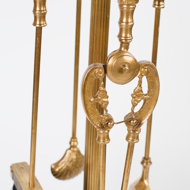 Metal 1950s Spanish Revival Brass Don Quixote Fireplace Tools Set - 5 Pieces For Sale - Image 7 of 7